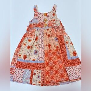 Vince Camuto Red and Blue Patchwork Kids Dress